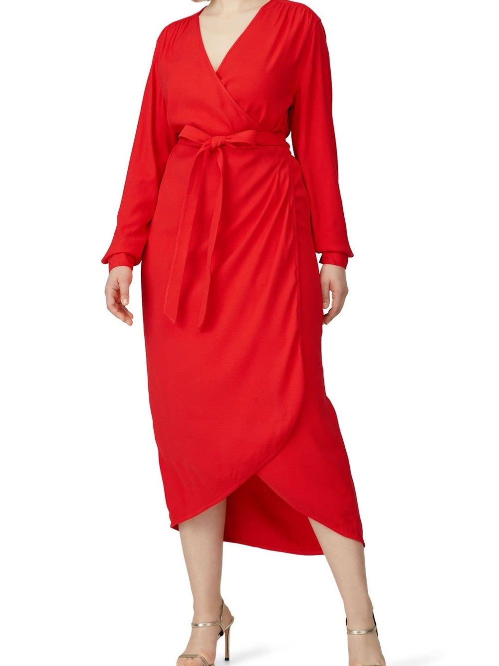 Universal Standard Rivers Red True Wrap Midi Dress EUC